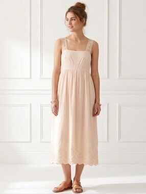 ASOS Ivory cotton embroidered lace strap sundress 8